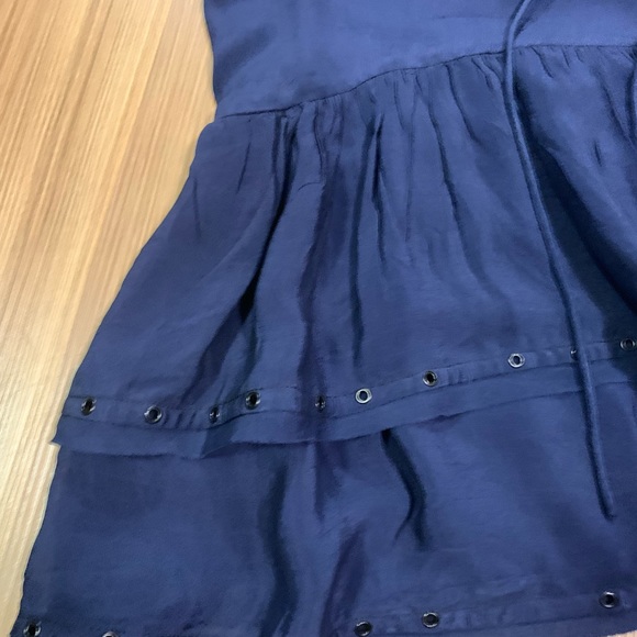 Zadig and Voltaire Rory dress navy Al-line asymmetric grommet S - Picture 5 of 9